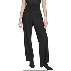 NWT Calvin Klein Wide Waistband Wide Leg Pants black